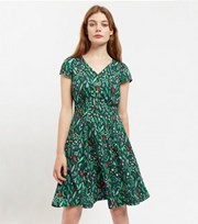 Louche Green Floral Button Front Mini Dress